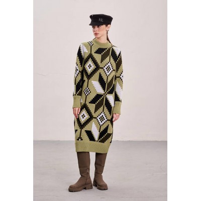 Knitted dress "Mirage" khaki